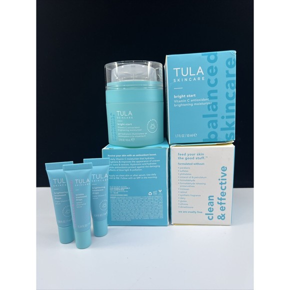 Tula Bright Start Vitamin C Antioxidant Brightening Moisturizer 1.7oz +FREE MINI